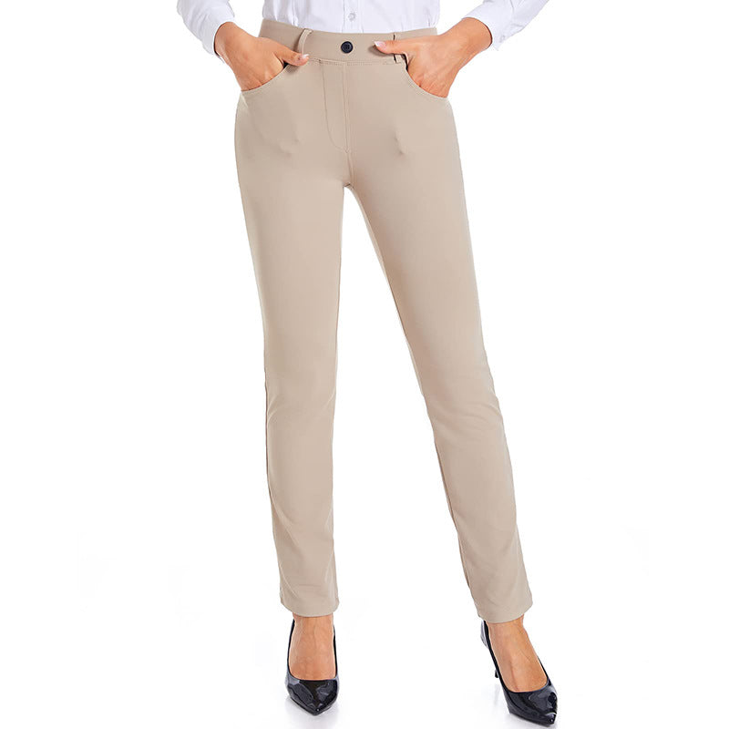Damen Elegante figurbetonte Stretchhose mit hohen Taschen Heidi-Mode