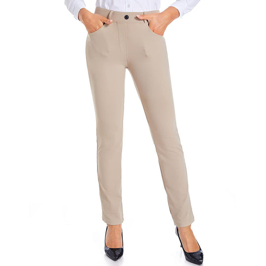 Damen Elegante figurbetonte Stretchhose mit hohen Taschen Heidi-Mode