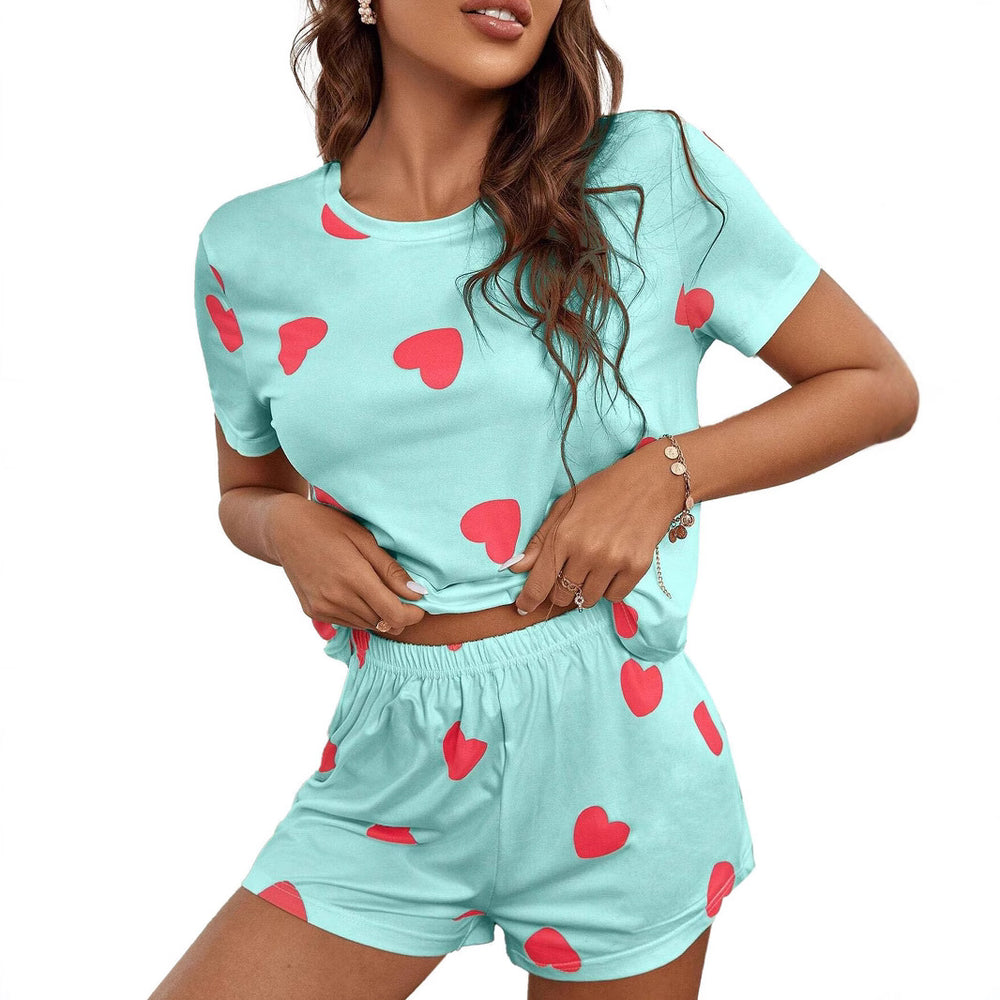 Damen Herzdruck Lounge-Set Heidi-Mode