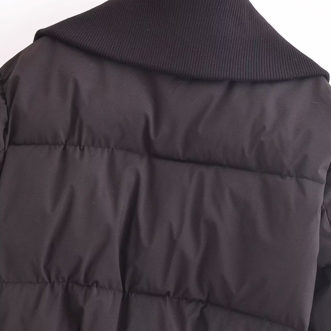 Damen modische Steppjacke mit hohem Kragen und praktischen Reißverschlusstaschen Heidi-Mode
