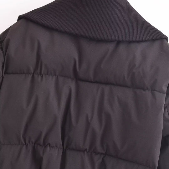Damen modische Steppjacke mit hohem Kragen und praktischen Reißverschlusstaschen Heidi-Mode