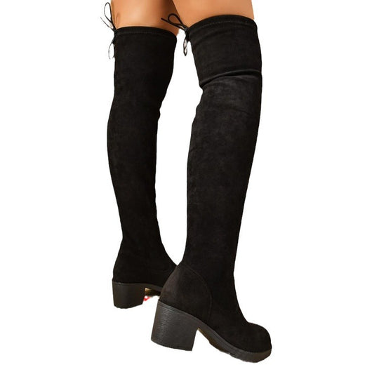 Damen Stiefel mit lässigem Raffungseffekt Heidi-Mode