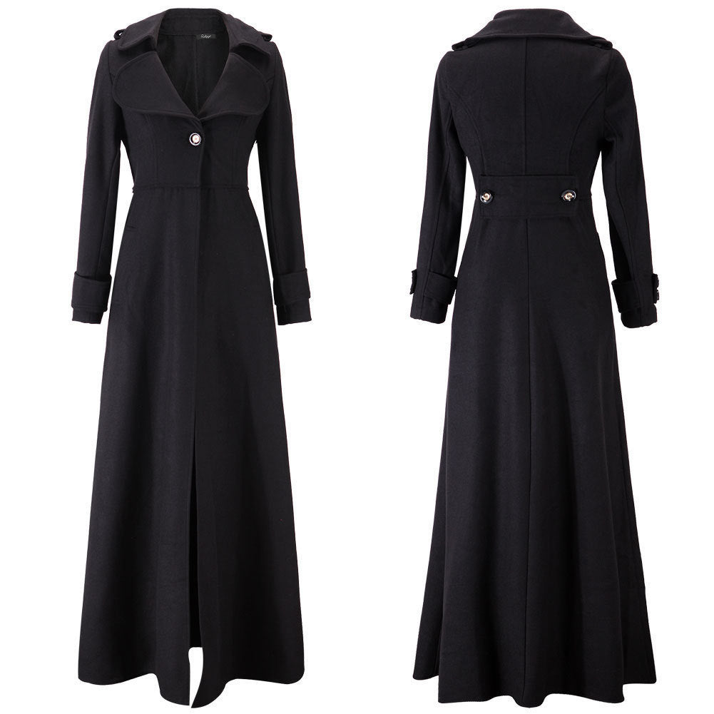 Damen Eleganter Langmantel mit klassischem Revers und modernen Akzenten Heidi-Mode