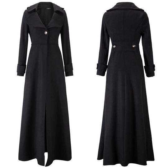 Damen Eleganter Langmantel mit klassischem Revers und modernen Akzenten Heidi-Mode