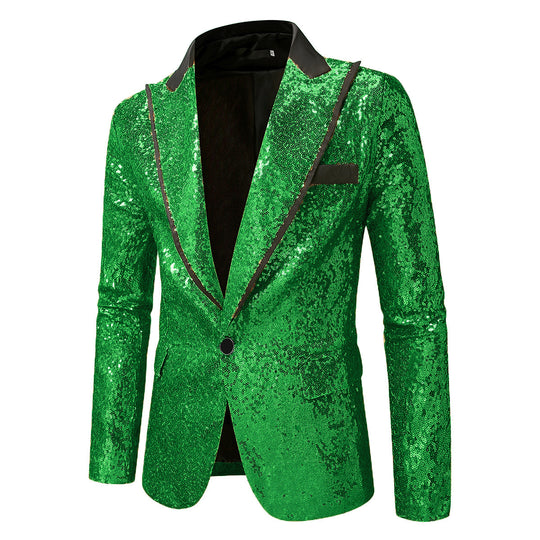 Herren Glitzernder Smokingblazer aus hochwertigem Satin Heidi-Mode