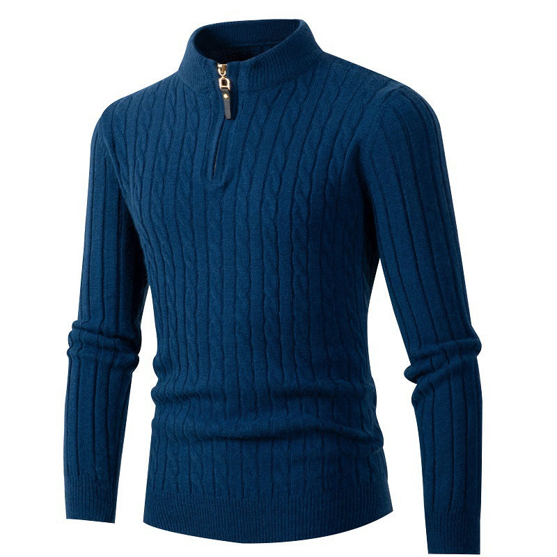 Herren eleganter Rollkragenpullover mit strukturiertem Zopfmuster Heidi-Mode