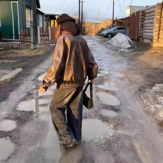 Damen jacke im Vintage-Stil mit lässigem Schnitt Heidi-Mode