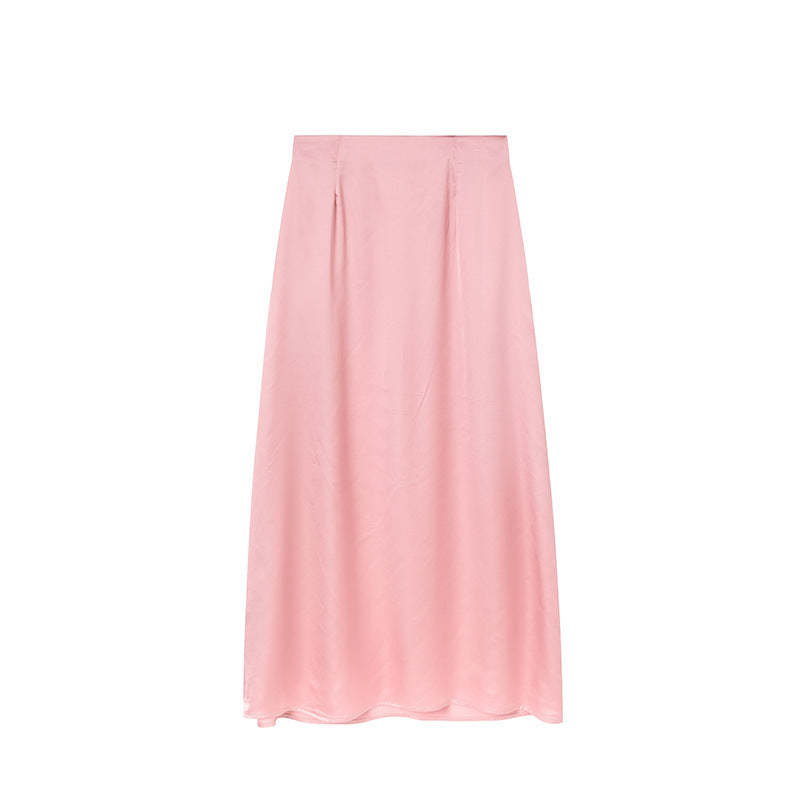 Damen Bodenlanger Satin Maxi-Rock Heidi-Mode