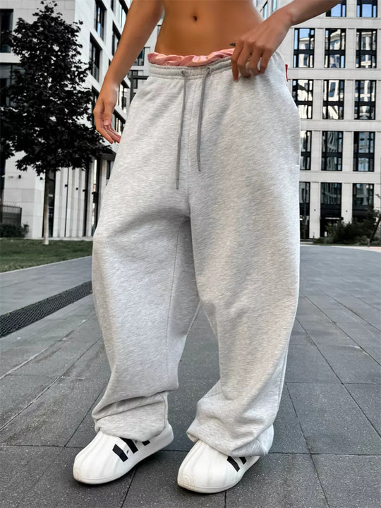 Damen Bequeme Freizeithose mit weitem Schnitt und elastischem Bund Heidi-Mode