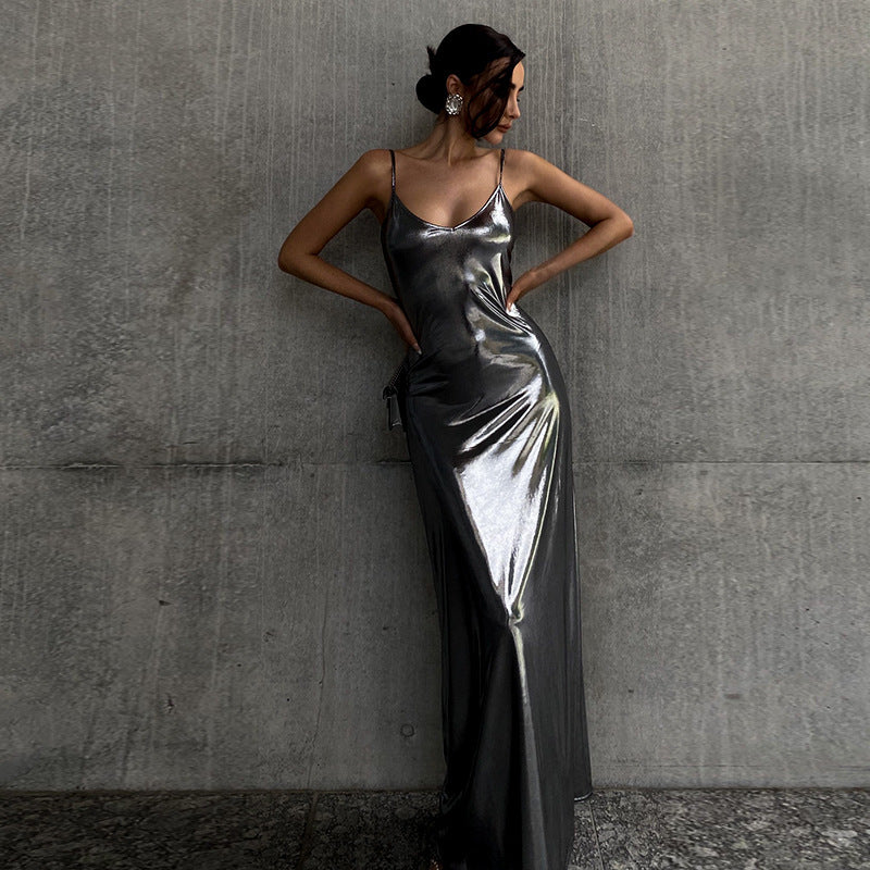 Damen figurbetontes Strickkleid mit tiefem V-Ausschnitt und langen Ärmeln Heidi-Mode