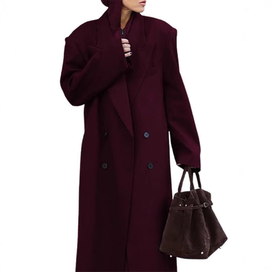 Damen eleganter Wool Coat mit doppelter Knopfleiste Heidi-Mode