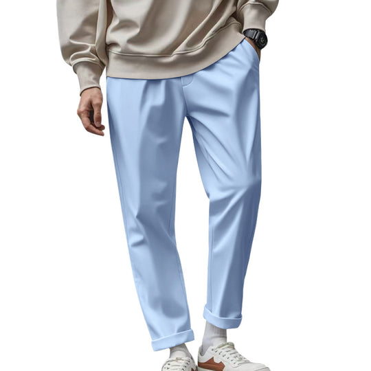 Herren elegante Freizeithose mit lockerem Schnitt und atmungsaktiver Struktur Heidi-Mode