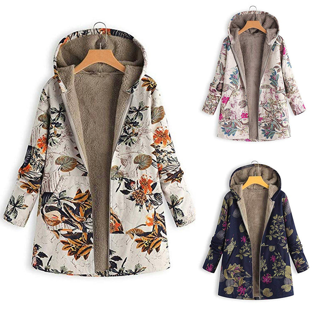 Damen Übergangsjacke mit Blumenmuster Heidi-Mode
