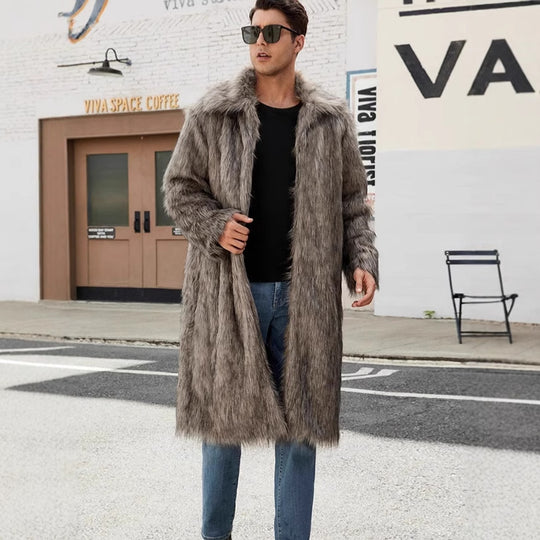Herren Eleganter Kunstfell-Teddy-Mantel Heidi-Mode