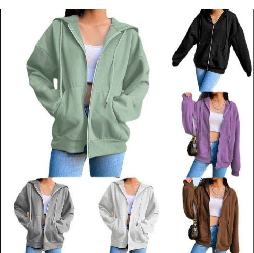 Damen bequeme Kapuzenjacke mit praktischen Taschen und lässigem Schnitt Heidi-Mode