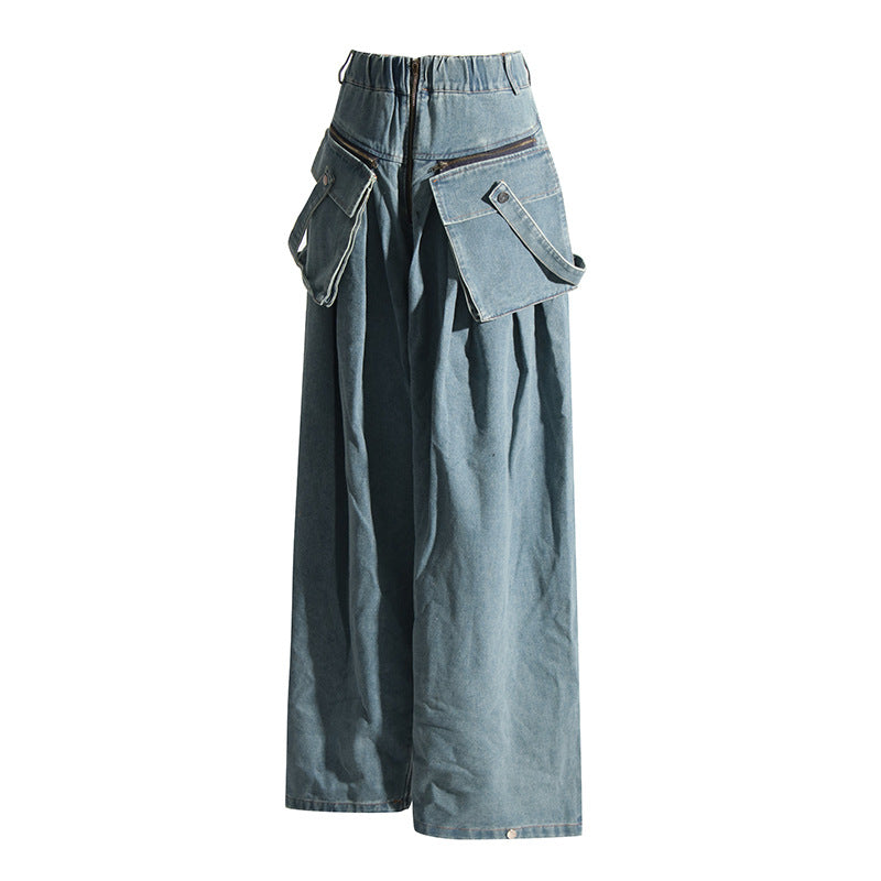 Damen Cargo-Hose mit weiten Beinen und praktischen Taschen Heidi-Mode