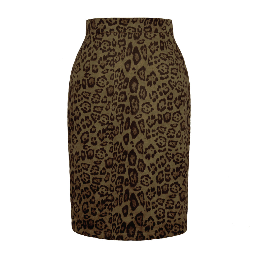 Damen Bleistiftrock mit Leoparddruck Heidi-Mode