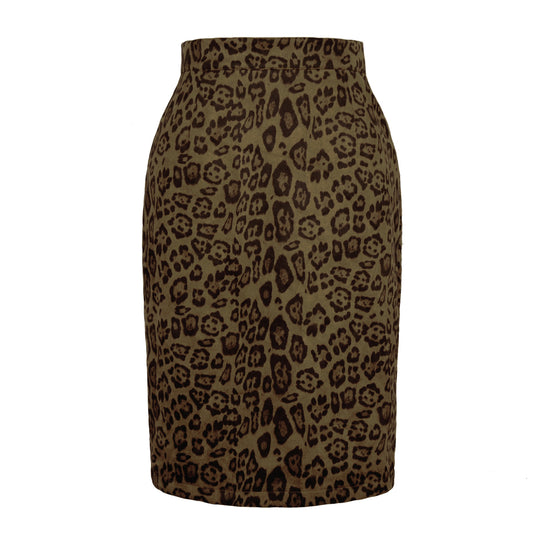Damen Bleistiftrock mit Leoparddruck Heidi-Mode