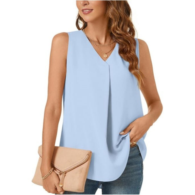 Damen Faltende Chiffon Bluse Heidi-Mode
