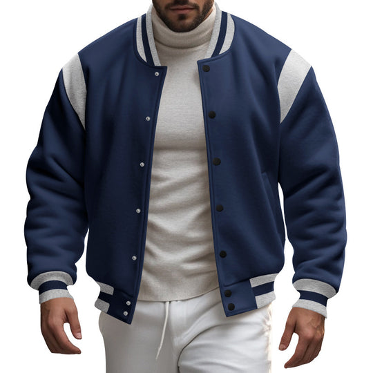 Herren Sportliche Collegejacke mit modernem Design und Kontrastärmel Heidi-Mode