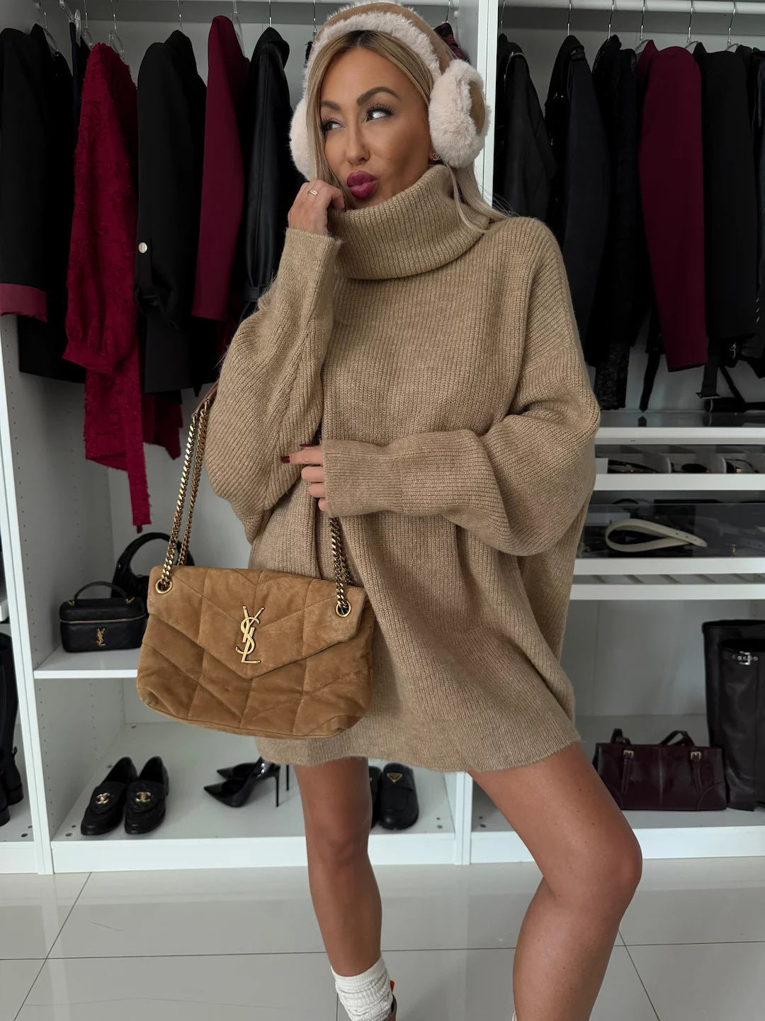 Damen kuscheliger Oversized Pullover Heidi-Mode