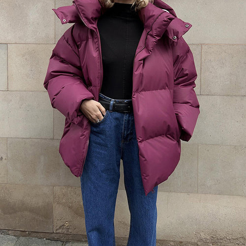 Damen Pufferjacke mit hohem Kragen und seitlichen Eingrifftaschen Heidi-Mode