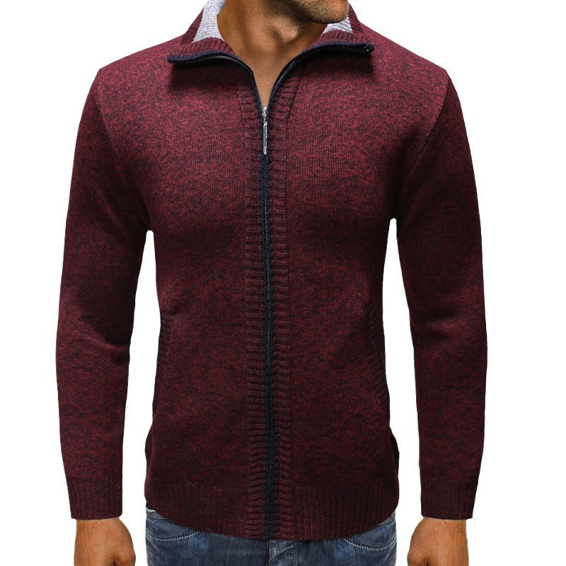 Herren Strickjacke mit Stehkragen und praktischen Taschen Heidi-Mode