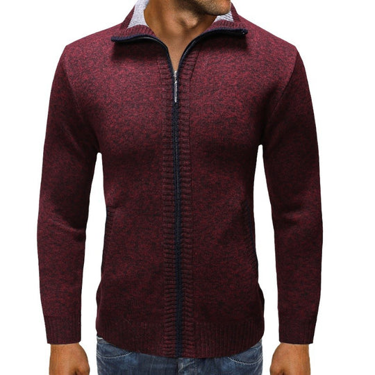 Herren Strickjacke mit Stehkragen und praktischen Taschen Heidi-Mode