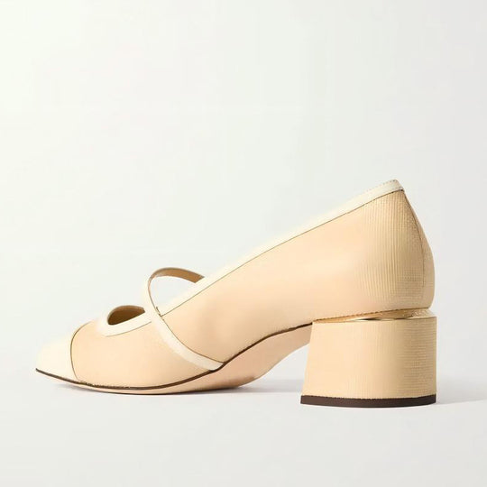 Femme Elegante Blockabsatz Mary Jane Schuhe Heidi-Mode