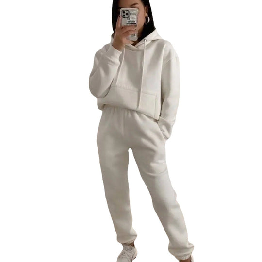 Damen Komfortabler Fleece Hoodie und Jogginghose Set Heidi-Mode