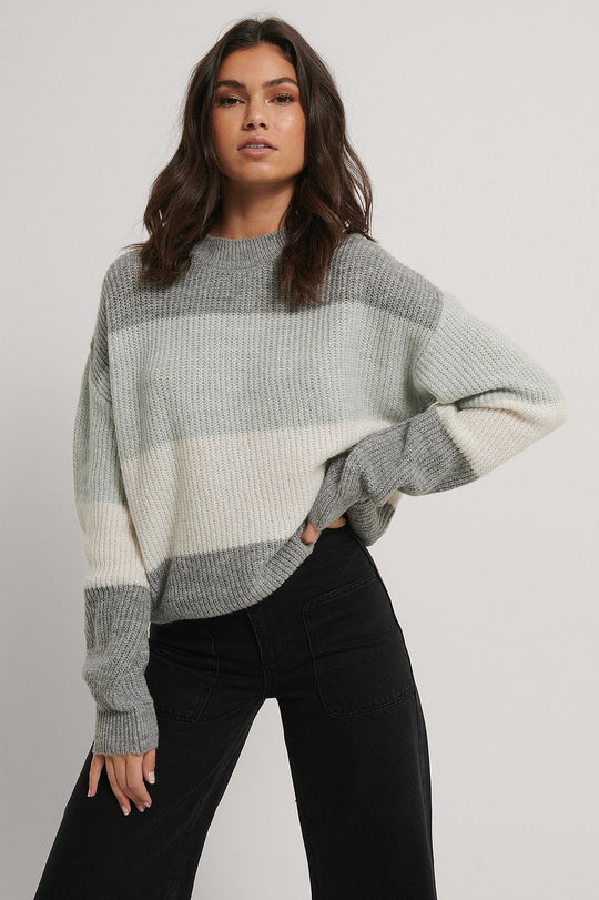 Damen gemütlicher Strickpullover mit modernem Muster und lässigem Schnitt Heidi-Mode