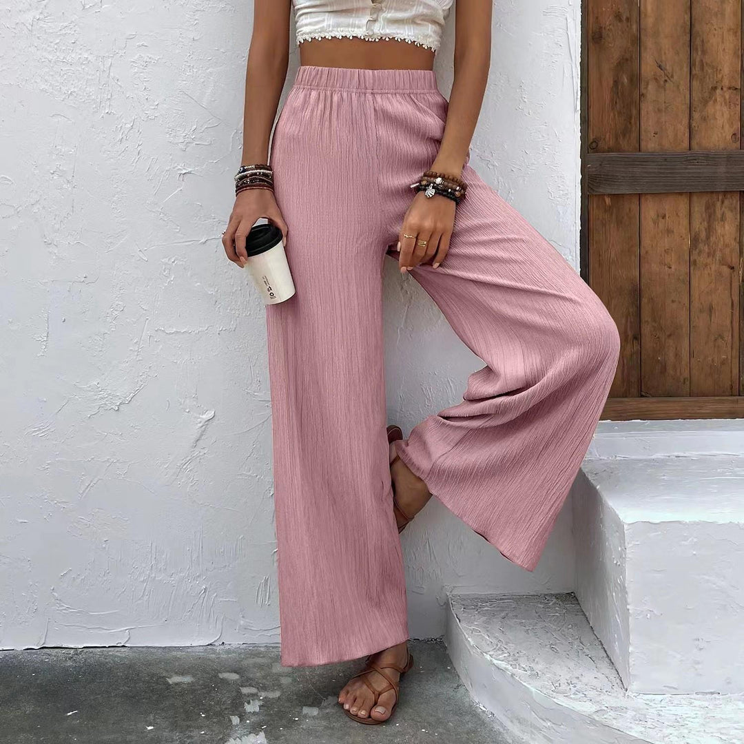 Damen Weite Plisséhose mit elastischem Bund und elegantem Fall Heidi-Mode
