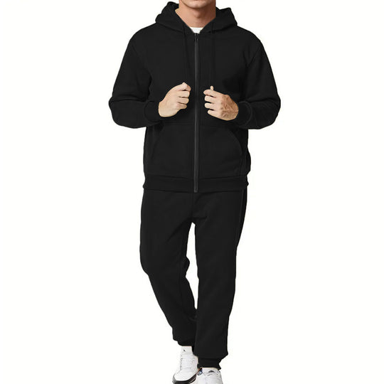 Herren Sportliches Hoodie- und Jogginganzug-Set mit praktischen Taschen und atmungsaktiven Materialien Heidi-Mode