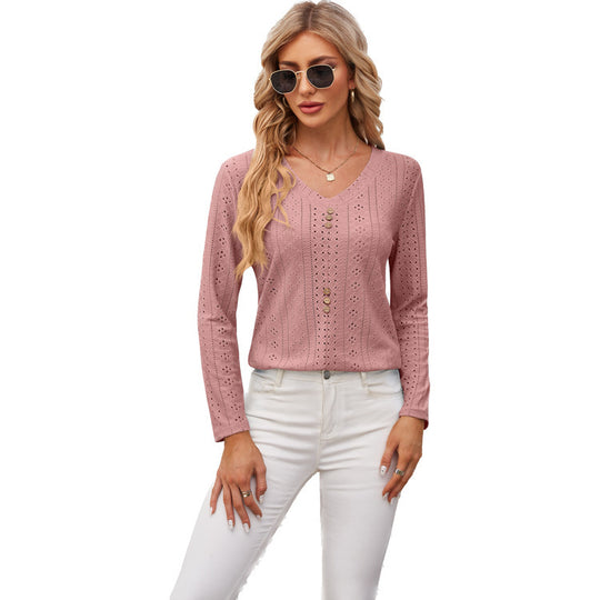 Damen luftiges Blusenshirt mit Knopfdetails Heidi-Mode