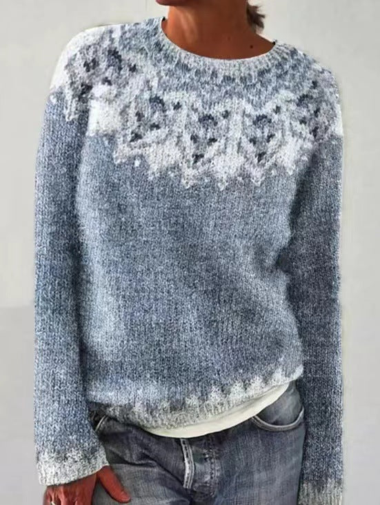 HeidiMode | Lässig Gemusterter Strickpullover