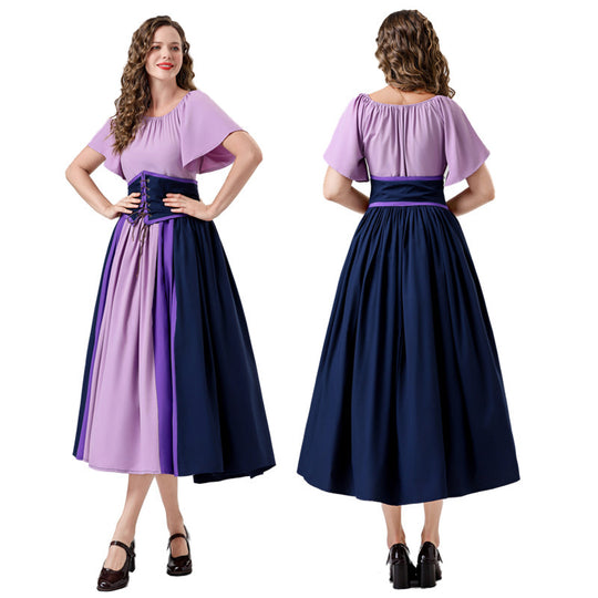 Damen Elegantes Maxikleid mit taillierter Schnürung und luftigen Ärmeln Heidi