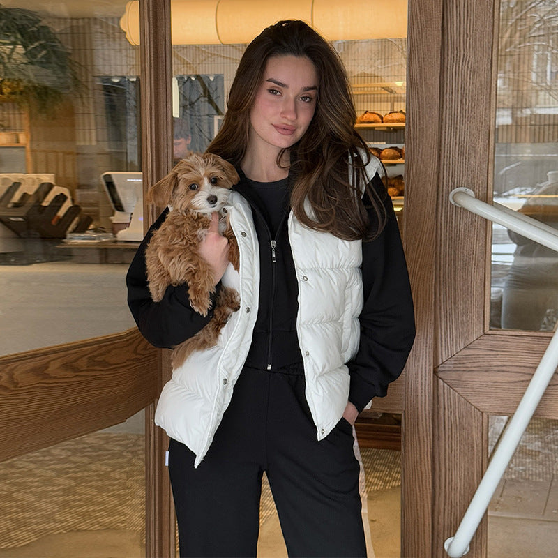 Damen gesteppte Weste mit gebürstetem Flanell-Hemd Heidi-Mode