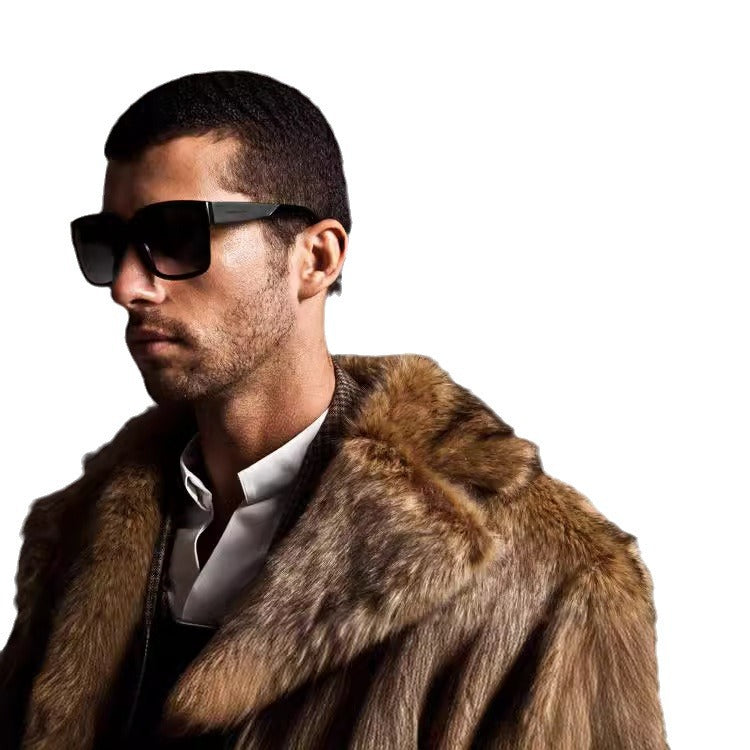 Herren Eleganter Kunstfell-Mantel Heidi-Mode