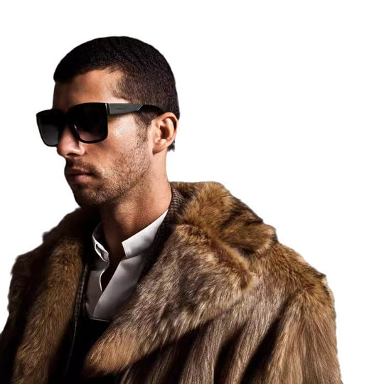 Herren Eleganter Kunstfell-Mantel Heidi-Mode
