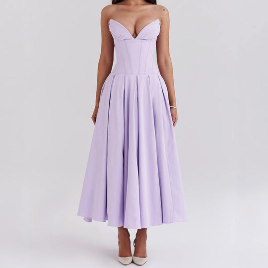 Damen Abendkleid mit taillierter Silhouette und A-linien Schnitt Heidi-Mode