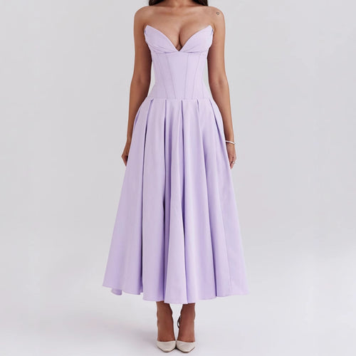 Damen Abendkleid mit taillierter Silhouette und A-linien Schnitt Heidi-Mode
