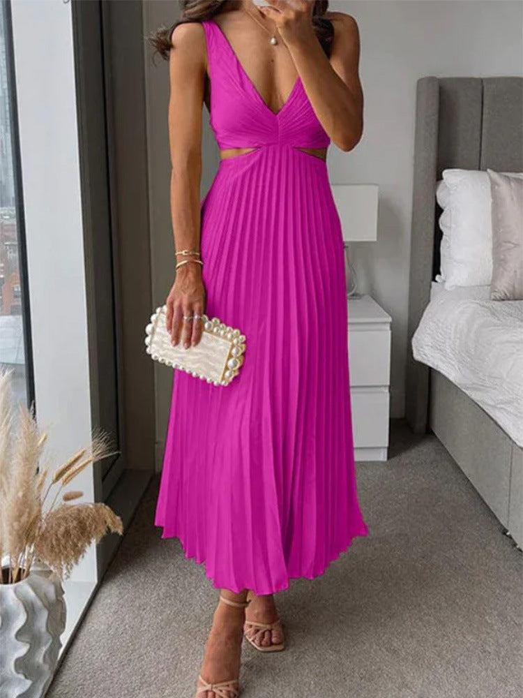 Damen Elegant gefaltetes Abendkleid Heidi-Mode