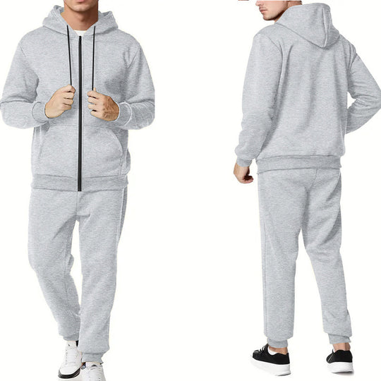 Herren Sportliches Hoodie- und Jogginganzug-Set mit praktischen Taschen und atmungsaktiven Materialien Heidi-Mode