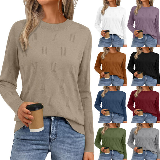 Damen Strickpullover mit strukturiertem Muster und lässigem Schnitt Heidi-Mode