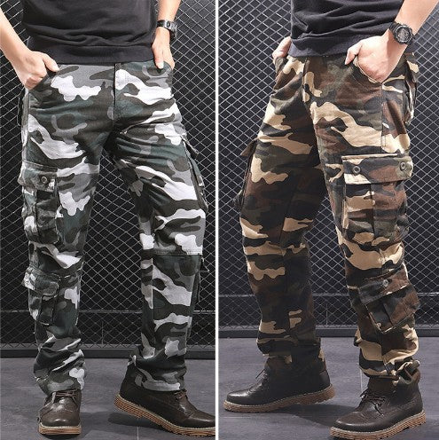 Herren Cargo-Hose mit multifunktionalen Taschen und modischem Camouflage-Design Heidi-Mode