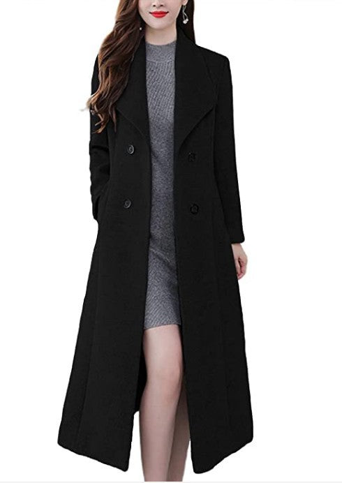 Damen Lange Wollmantel Heidi-Mode