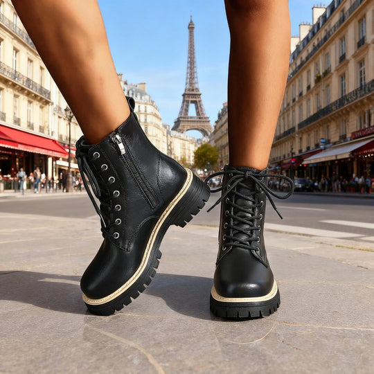 Damen Stiefeletten aus hochwertigem mit robustem Profil und modischen Details Heidi-Mode