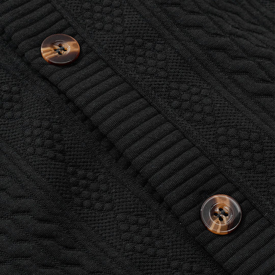 Herren Strickjacke mit hochwertigem Strukturmuster und modernen Knöpfen Heidi-Mode