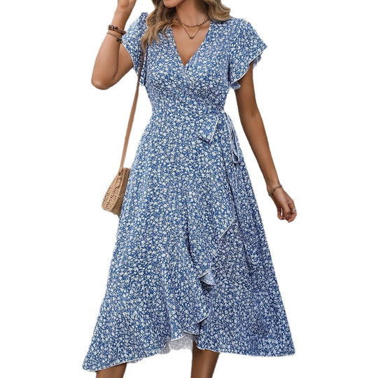 Damen Wickelkleid mit floralem Muster Heidi-Mode