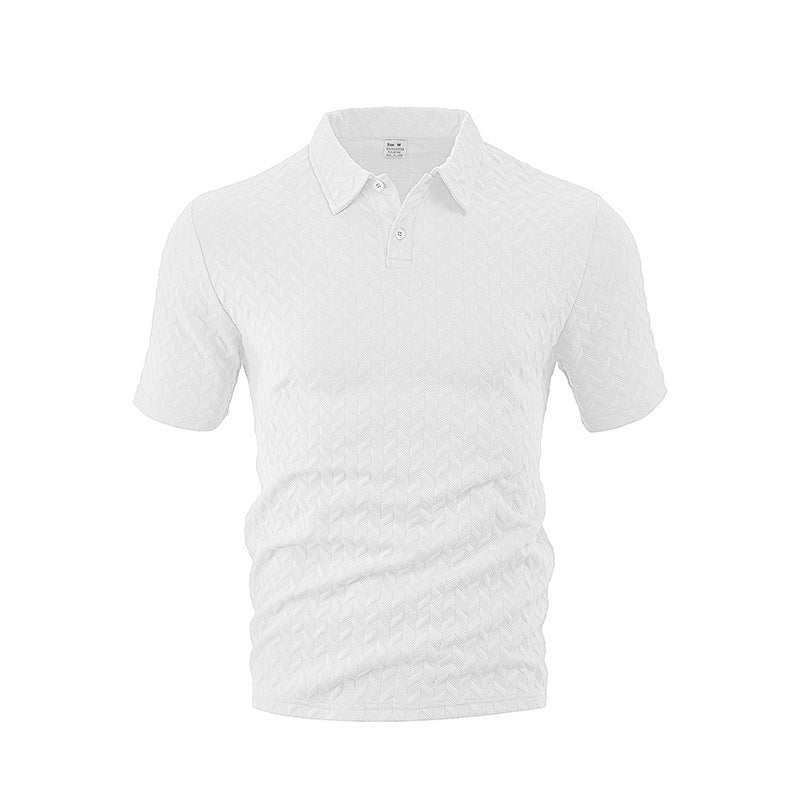 Herren elegantes Sport-Set mit strukturierter Oberfläche und bequemem Kurzarm-Polo Heidi-Mode
